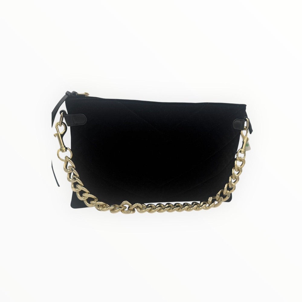 Chic Velvet Black Chain Shoulder Bag - Picture 3 of 8